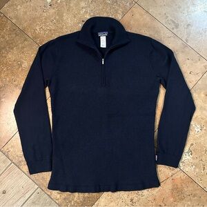 Patagonia Men’s Large Knitted Navy Blue Quarter Zip Sweater